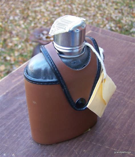 Vintage TRC Glass Flask with leather case vintage new - Flasks