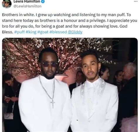 Formula One Racing Star Lewis Hamilton Deletes Post That Called Diddy