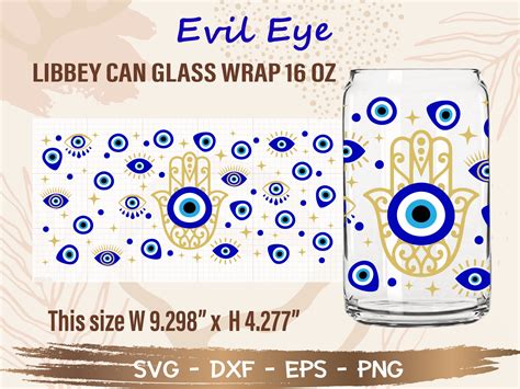 Evil Eye Svg Diy For Libbey Can Shaped Beer Glass Oz Cut Etsy