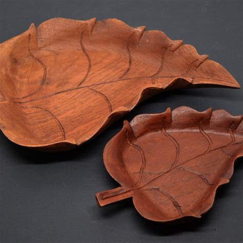 Wooden Leaf Bowl Etsy