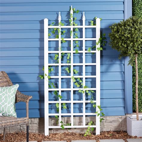 Dura Trel 28 In W X 64 In H White Vinyl Traditional Garden Trellis 11140 At