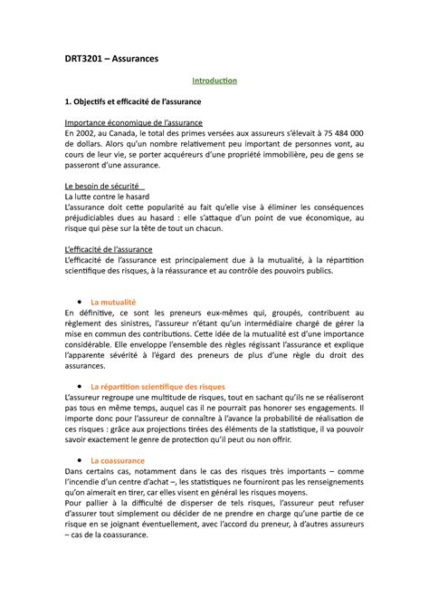 Drt Introduction Drt Assurances Introduction Objectifs Et