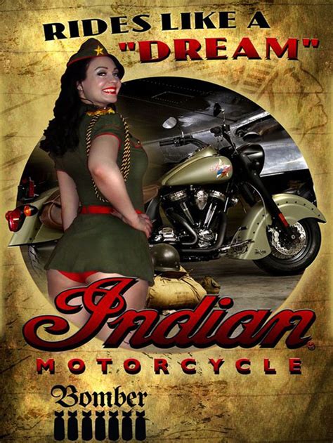 Funny Retro Metal Plaque Rides Like A Dream Indian Motorcycles Ad