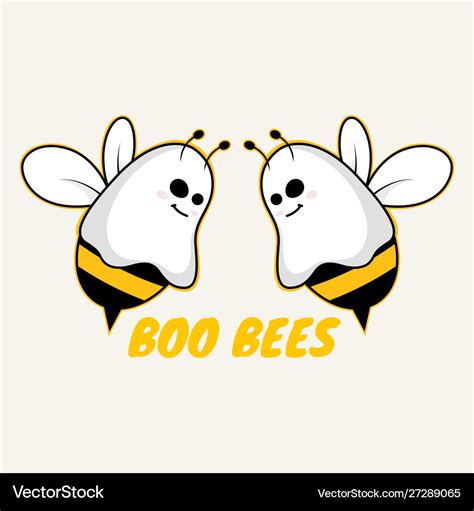 Boo bees halloween image Royalty Free Vector Image