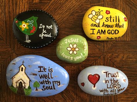 Stone Art Painted Rocks Scripture Rocks Rock Painting Art Painted