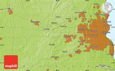 Physical Map of Greenfield