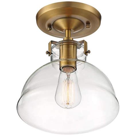 Possini Euro Bellis 9 1 2 Wide Gold And Clear Glass Ceiling Light