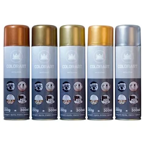 Tinta Spray Uso Geral Colorart Met Lico Ouro