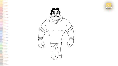 Motu Patlu Boxer drawings | How to draw Boxer from Motu Patlu step by ...