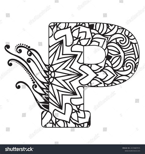 Zentangle Stylized Alphabet Mandala Letter Vector Vector C S N Mi N