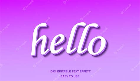 Premium Vector Hello Text Effect