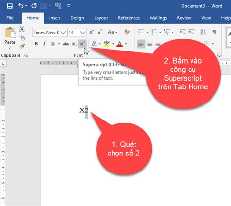 Cách viết số mũ trong word Kiến thức tin học