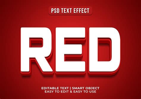 Effet De Texte Rouge De Style 3D Modifiable PSD Gratuite