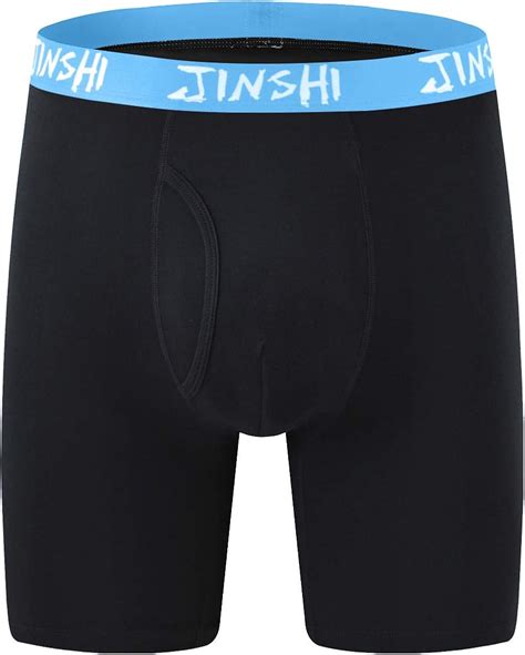 Jinshi Boxer Long Hommes Bambou Cale Ons Doux Slip Respirant Hipster