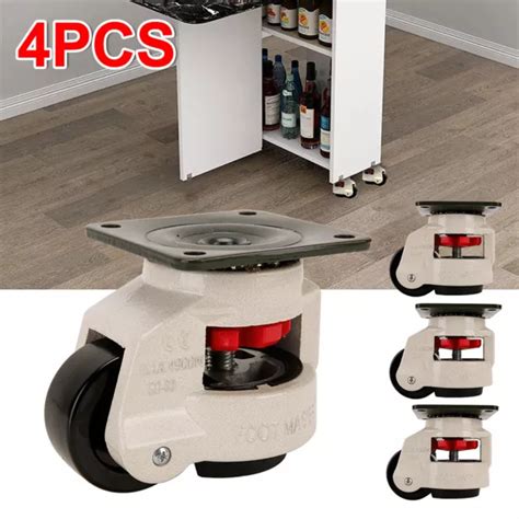 Pcs Leveling Casters Wheel Swivel Workbench Adjustable Retractable