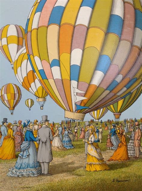 Items Similar To Gorgeous H Hargrove Vintage Victorian Hot Air Balloon