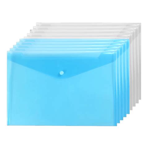 20 Pieces Plastic Envelopes Poly Envelope With Snap Button Closure ...