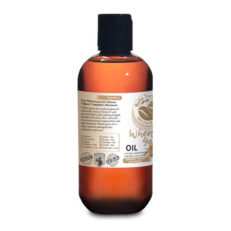 Aceite portador de germen de trigo 8 oz prensado en frío Sin refinar