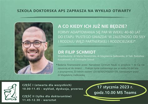 Wykład otwarty dr. Filipa Schmidta