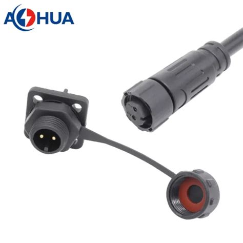 AHUA M12 Quadrate Panel Mount Waterproof Male Female Wire Connectors 2