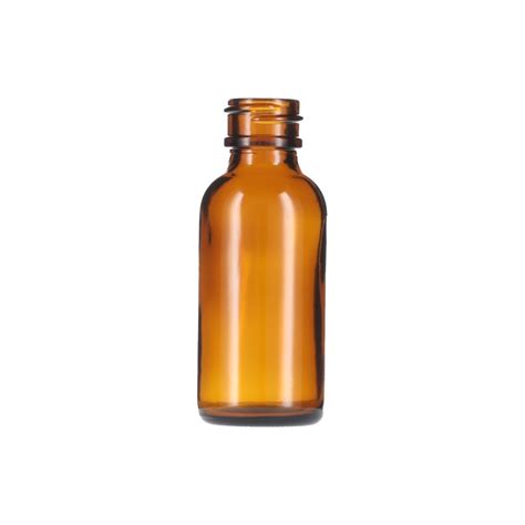 1oz 30ml Amber Boston Round Glass Bottle With Small Transfer Bead 20 400 Neck Bottlestore