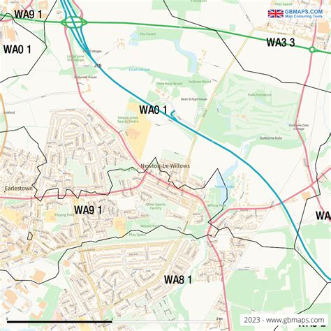 Newton Le Willows Vector Street Map