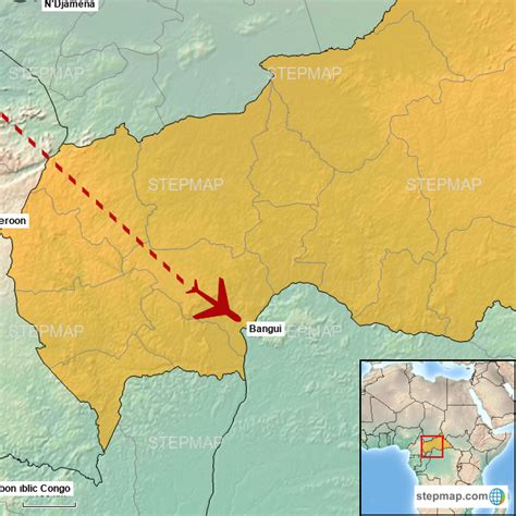 StepMap - Bangui Travel Map - Landkarte für Central African Republic