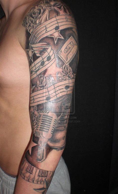 60 Cool Sleeve Tattoo Designs Cuded Music Tattoo Designs Sleeve