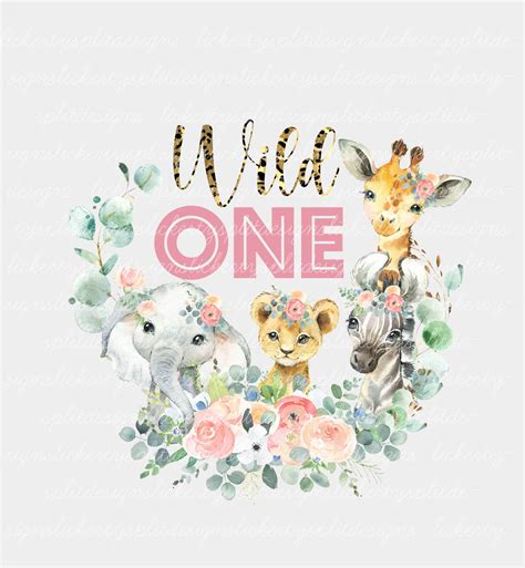 Girls Wild One Jungle Theme Jungle Animals Printables Pink Wild One