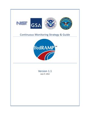 Fillable Online Gsa Fedramp Continuous Monitoring Strategy Guide Gsa