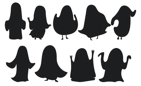 Premium Vector Ghosts Silhouette Of Ghosts Set Of Silhouettes Of Ghosts Halloween Ghosts Boo