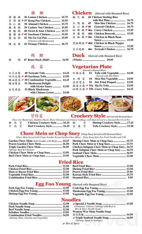 Dragon Inn Menu In Spokane Valley Washington Usa