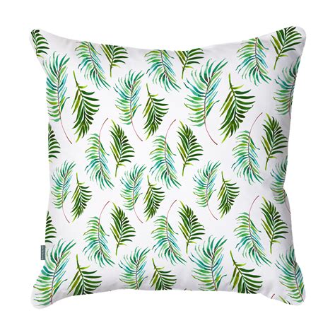 Palm Frond White Quick Dry Outdoor Cushion Rooms By Me