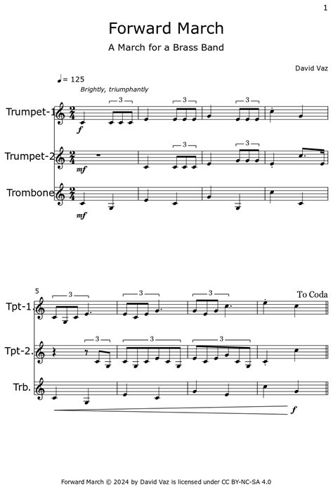 Forward March Sheet Music For Trumpet