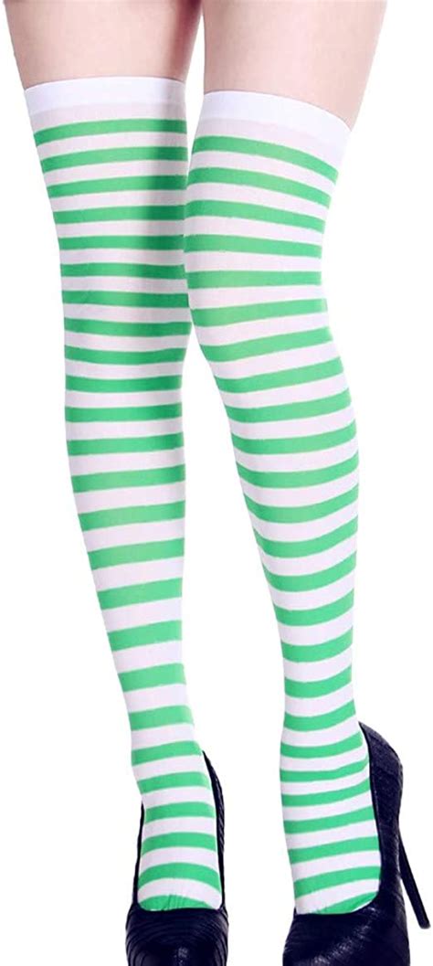 Womens Over Knee Long Overknee Horizontal Stripe Print Ladies Thigh High Striped Patterned