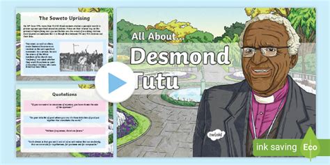 KS2 All About Desmond Tutu PowerPoint (teacher made)