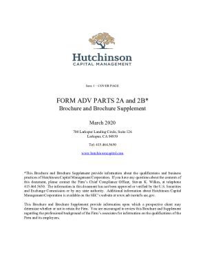 Fillable Online Form Adv Parts A And B Hutchinson Capital Fax