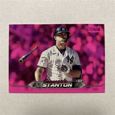 Topps Stadium Club Giancarlo Stanton Pink Foil Yankees Ebay