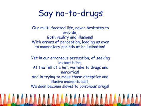 Say No To Drugs Poem Ppt