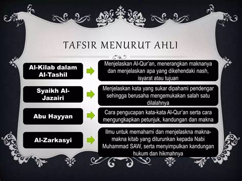 Pengertian Tafsir Menurut Bahasa Istilah Dan Para Ahli Ppt