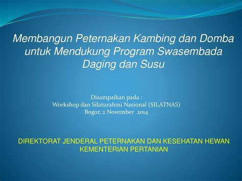 Membangun Peternakan Kambing Dan Domba Untuk Mendukung Program