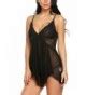 Women Sexy Lingerie V Neck Lace Babydoll Mesh Chemise Sleepwear S Xl Black Co Eiqms