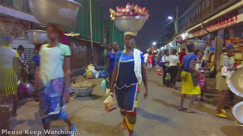 4k Busy Africa Market Night Ghana Accra Madina Youtube