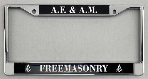 Masonic Silver Metal License Plate Frame