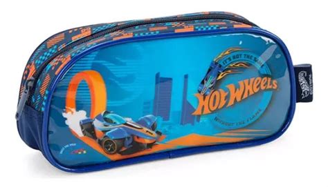 Estojo Escolar Hot Wheels Azul Luxcel X X Cm MercadoLivre