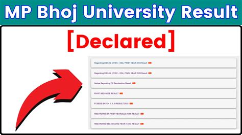 MP Bhoj University Result 2024 OUT Mpbou Edu In Direct Link To