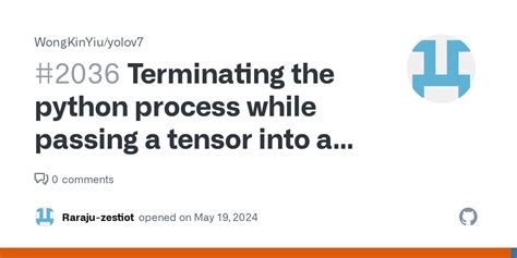 Terminating The Python Process While Passing A Tensor Into A Loaded