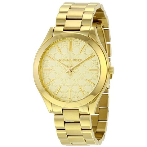 Michael Kors Ladies Slim Runway Gold Motif Watch Mk3335 From Realwatch™