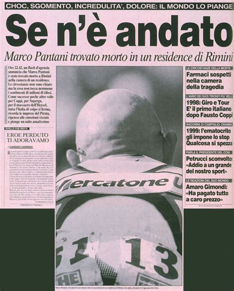 Aruotalibera Marco Pantani Il Nostro Ricordo Nellanniversario Della