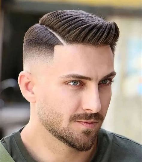 Comb Over Fade Haircuts And Beard Style Combo For Men